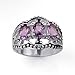 Antiqued Sterling Silver Oval Amethyst Ring title=