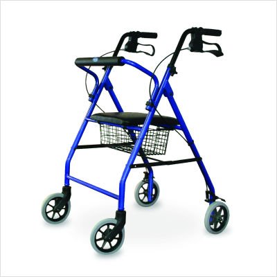 Invacare Supply Group Soft Seat Aluminum Rollator With Straight Backrest ISGMT51EA Color: Black