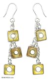 Earrings, 'Sunflower Cubism' 0.4 W 2 L