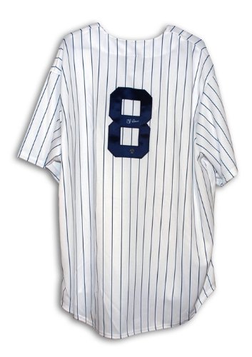 Yogi Berra Autographed/Hand Signed New York Yankees Pinstripe Majestic Jersey