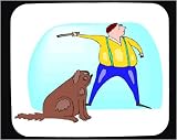 Decorated Mouse Pad with man, body, individuals, individual, stick, fetch, humans, person, dog, training, human, persons, people, pet