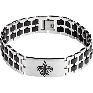 Stainless Steel New Orleans Saints Team Logo Bracelet