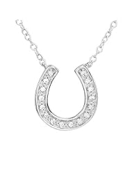 ASPCA(R) TenderVoices(R) Diamond Horseshoe Pendant 1/10ctw