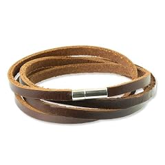 SilberDream Lederarmband braun Herren Leder Armband Echtleder LA1983B