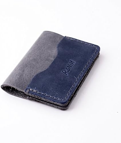 RONIN Slim Wallet Wallets Credit Business Card Holder Rustic Brown Vintage Genuine Leather Minimalist Accessories Business Card Holder for Men Women