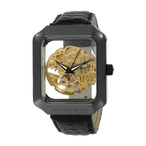 Android AD395AKG Mystique Ceramic Skeleton Automatic Gold-Tone Dial Watch