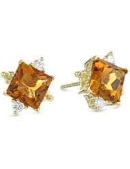 Judith Ripka "Candy" Candy Square Stone Madeira Stud Earrings
