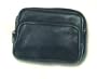 Black Leather Double Zipper Coin Purse