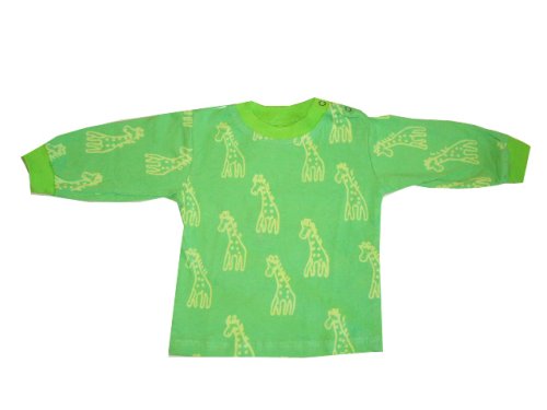 Boys Girls Long Sleeve T-Shirt Green Giraffes 8 Years