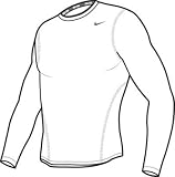 Nike Pro Core Crew Long Sleeve Top (White Large)