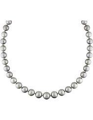 14k white gold 10-13.5 MM Tahitian Cultured Pearl, and Diamond Pearl Strand, 18"