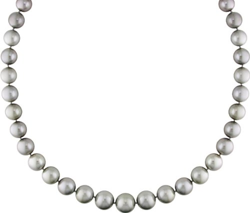 Silver Tahitian Pearl and Diamond Necklace