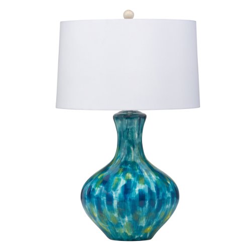 Kichler Lighting 70735 Blue Cascade 24.5-Inch Portable Table Lamp, White Hard Back Shade