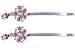Hair Clip - H77 - Bobby Pin Style - Circle and Stars ~ 2-1/2" Long - Bright Silver Metal - Light Purple and Iridescent Crystals - 2 Pc Set