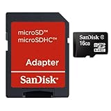 SanDisk microSDHC 16GB Flash Memory Card w/Adapter SDSDQM-016G-B35,Black