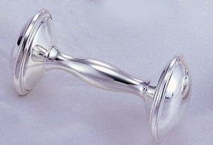SILVERPLATED DUMBBELL RATTLE