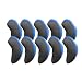 Set of 10, Golf Club Covers fits Titleist, Callaway, Taylormade Iron Clubs, Gray/Blue, CGL