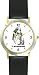 Basset Hound (MS) Dog - WATCHBUDDY CLASSIC DELUXE TWO-TONE THEME WATCH - Arabic Numbers-Black Leather Strap-Children's Size-Small ( Boy's Size & Girl's Size )