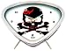 Black Skull Red Tribal Print Red Outline White Alarm Clock