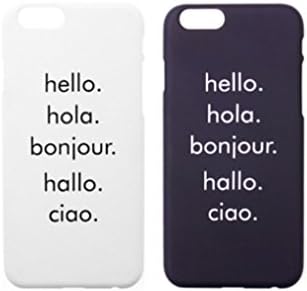 HIDE AND CHIC iPhone6 / 6S Couple Cases Greeting 2ea Navy/White