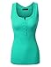 Doublju Women Basic Designed Casual Button Down Long Tank Top
