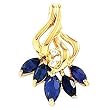 14K Yellow Gold Iolite and Diamond Pendant