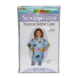 Scalpmaster 42 X 35 Child Vinyl Hair Cutting Shampoo Cape with Snap Closure - Tropical Pattern by Scalpmaster