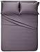 Amazon Brand – Pinzon 400-Thread-Count Hemstitch Egyptian Cotton Sheet Set - Queen, Plum
