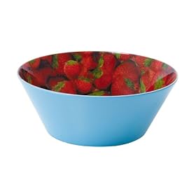 PT Strawberrys Print Bowl Melamine Plastic