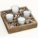 Wood Glass and Stone Light Votive Holder