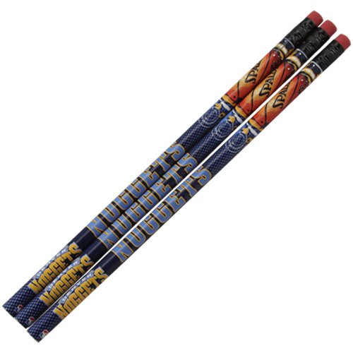 NBA Denver Nuggets 3-Pack Team Logo Pencil Set - Navy Blue