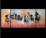 Abstract Art 8 Blessing Horses Oil Painting Chinese oil painting 58-1