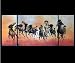 Abstract Art 8 Blessing Horses Oil Painting Chinese oil painting 58-1