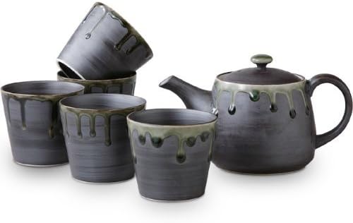 Arita ware yuu oribe pot tea assortment pot 1Piece Teacup5 Set