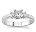 18k White Gold or Yellow Gold Three-Stone Princess-Cut Diamond Ring (H/SI2, 1/2 ct. tw.)