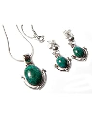 Chrysocolla jewelry set, Mystique