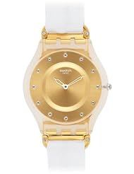 Swatch White Silk Champagne Dial Ladies Watch SFK374G