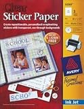 Avery Sticker Paper,  8.5 x 11 Inches, Clear, Pack of 3 (53203)
