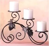 Wrought Iron and Grapes Candle Holder