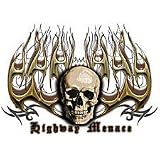 Highway Menace Skull Adult T-Shirt