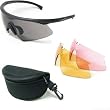 Wiley X Sunglasses PT-1 3 Lens Set with Smoke, Light Rust, and Pale Rose Lenses plus Nylon Zip Case