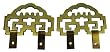 Asian style brass hanger for wall d&eacute;cor - 2.25" x 1.5", set of 2