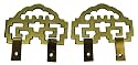 Asian style brass hanger for wall d&eacute;cor - 2.25" x 1.5", set of 2