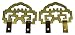Asian style brass hanger for wall d&eacute;cor - 2.25" x 1.5", set of 2