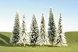 Bachmann Trains 3- 4 Pine Trees with Snow - 9 Per Box