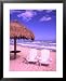 Beach Chairs, Cozumel, Mexico Framed Art Poster Print by Bill Bachmann, 25x31