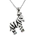 Cute Enamel Zebra Safari Charm Necklace with Austrian colorful Crystals Accents