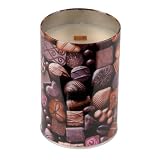 New Chocolate Scent 50 Hour 100% Organic Soy Wax 14 oz Scented Candle with Crackling Wooden Wick