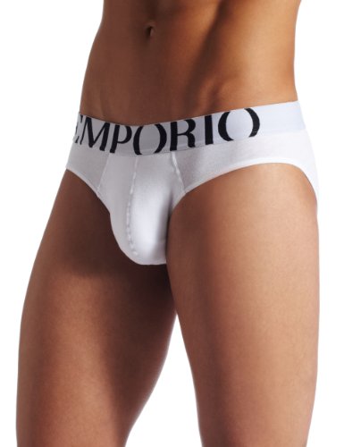 Emporio Armani Men's Eagle Hip Brief, White, X-Large
