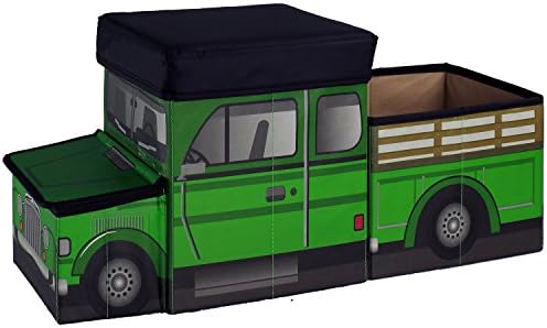 Green Truck Tractor Ride On Box to Store State Farm Animals, Ranch Equipment Playsets And Dodge Pickup Trailer Toys. Unique, Cool Gift Gadget for Birthday Party of Boy or Man